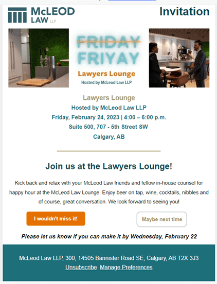 McLeod Law's Lawyer Lounge template